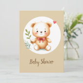 Schattigee eend in rode laarzen Baby shower Kaart (Staand voorkant)