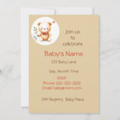 Schattigee eend in rode laarzen Baby shower Kaart (Achterkant)