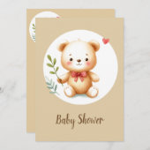 Schattigee eend in rode laarzen Baby shower Kaart (Voorkant / Achterkant)