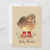 Schattigee eend in rode laarzen Baby shower Kaart (Voorkant)