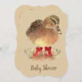 Schattigee eend in rode laarzen Baby shower Kaart (Voorkant / Achterkant)