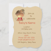 Schattigee eend in rode laarzen Baby shower Kaart (Achterkant)
