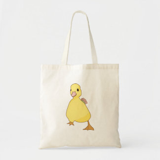 Schattigee eend met bloem tote bag