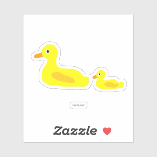 Schattigee eend ouder mam ducking Cartoon illustra Sticker (Vel)