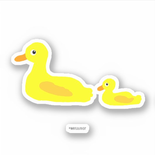 Schattigee eend ouder mam ducking Cartoon illustra Sticker (Voorkant)