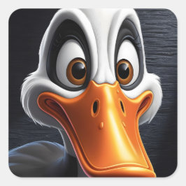 Schattigee eend. vierkante sticker
