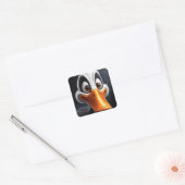 Schattigee eend. vierkante sticker (Envelop)