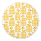 Schattigee eenden (geel) keramische knop (Voorkant)