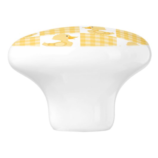 Schattigee eenden (geel) keramische knop (Zijkant)