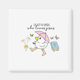 Schattigee eenden, gewoon een meisje dat van Jezus Magneet