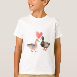 Schattigee eenden in de liefde vogels t-shirt