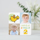 Schattigee eenden Jongen Meisje Tweeling Gezamenli Kaart (Staand voorkant)