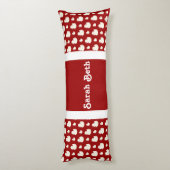 Schattigee eenden, karmozijnrood en wit, jouw naam lichaamskussen (Achterkant (Verticaal))