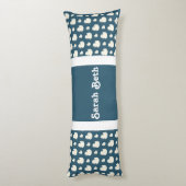 Schattigee eenden, leisteen blauw & wit, jouw naam lichaamskussen (Achterkant (Verticaal))