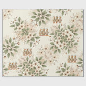 Schattigee eenden met bloemen cadeaupapier (Vlak)