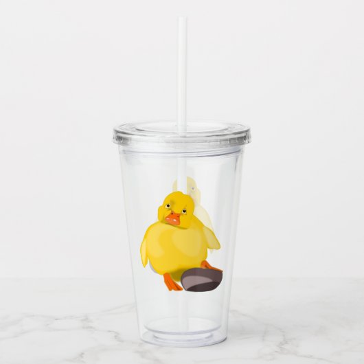 Schattigee eendenacryltrommel acryl drinkbeker (Voorkant)
