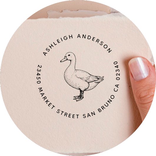 Schattigee  eendenfamilie naam en retouradres  zelfinktende stempel