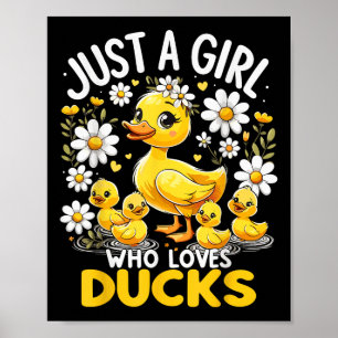 Schattigee eendenliefhebber gewoon een meisje dat poster