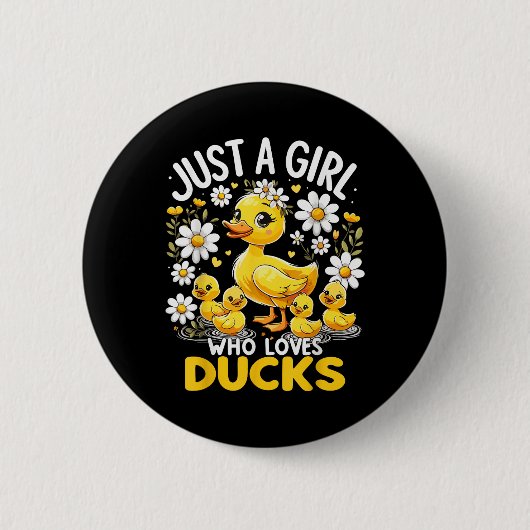 Schattigee eendenliefhebber gewoon een meisje dat  ronde button 5,7 cm (Voorkant)