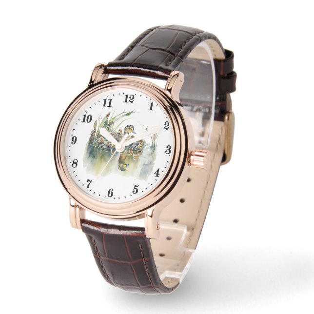 Schattigee eendenliefhebber horloge (Hoek)