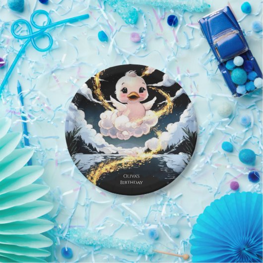 Schattigee eendenverjaardag papieren bordje (Feest)