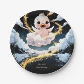 Schattigee eendenverjaardag papieren bordje (Voorkant)