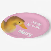 Schattigee eendenverjaardag papieren bordje (Gekanteld)