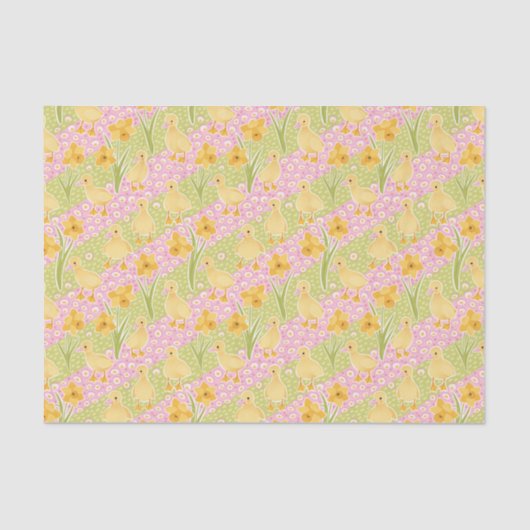 Schattigee eendjes en narcissen tissuepapier (Voorkant)