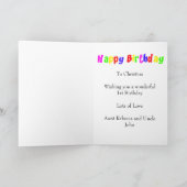 Schattigee eenhoorn 1e verjaardag kaart (Binnen)