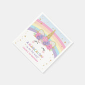 Schattigee Eenhoorn 1e Verjaardagsfeest Rainbow Se Servet (Hoek)