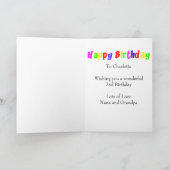 Schattigee eenhoorn 2e verjaardag kaart (Binnen)