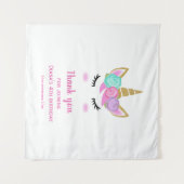 Schattigee eenhoorn 4e verjaardag meisje dank u ba wandkleed (Voorkant (horizontaal))