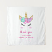 Schattigee eenhoorn 4e verjaardag meisje dank u ba wandkleed (Voorkant)