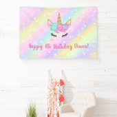 Schattigee eenhoorn 4e verjaardag meisje spandoek (Insitu)