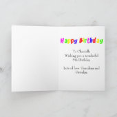 Schattigee eenhoorn 5e verjaardag kaart (Binnen)