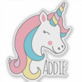 Schattigee Eenhoorn aangepast Sticker (Voorkant)