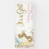 Schattigee Eenhoorn Baby shower Banner (Verticaal)