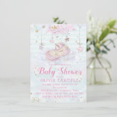 Schattigee Eenhoorn Baby Shower Uitnodigingen (Staand voorkant)