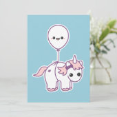 Schattigee Eenhoorn Baby Shower Uitnodigingen (Staand voorkant)