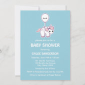 Schattigee Eenhoorn Baby Shower Uitnodigingen (Achterkant)