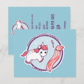 Schattigee Eenhoorn Bacon Verjaardagsfeestje Uitno Kaart (Voorkant / Achterkant)