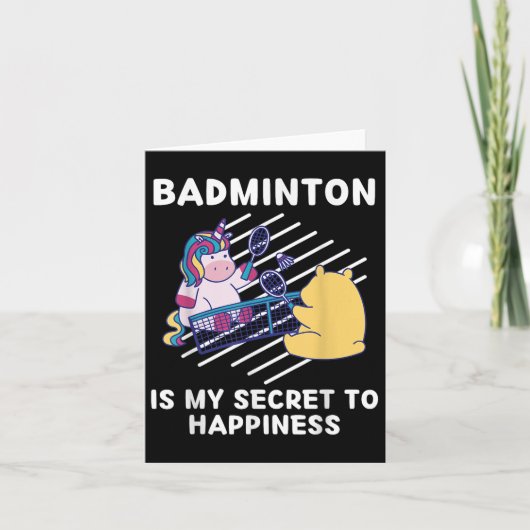 Schattigee eenhoorn badminton is mijn geheim van g kaart (Voorkant)