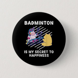 Schattigee eenhoorn badminton is mijn geheim van g ronde button 5,7 cm