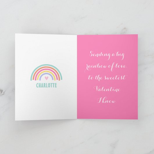 Schattigee Eenhoorn Ballonnen Kinder Valentijnsdag Feestdagen Kaart (Binnen)