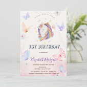 Schattigee eenhoorn bloeit vlinders gestreept Verj Kaart (Staand voorkant)