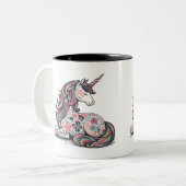 Schattigee Eenhoorn Bloemen Sterren Koffie Mok (Voorkant links)