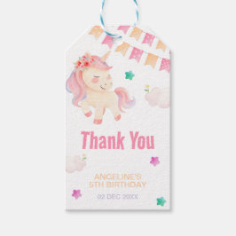 Schattigee Eenhoorn Bunting Vlag Meisje Verjaardag Cadeaulabel