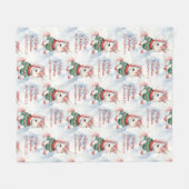 Schattigee Eenhoorn Custom Christmas Fleece Deken (Voorkant (Horizontaal))