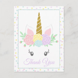 Schattigee Eenhoorn Dank u kaart Briefkaarten