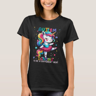 Schattigee eenhoorn dansen op een andere beat auti t-shirt